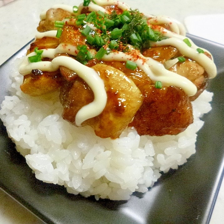 簡単！美味！一人ランチ！照り焼きチキンのっけ丼